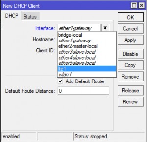 Winbox IP DHCP Client dobavit
